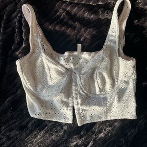 White Eyelet Lace Women's Top